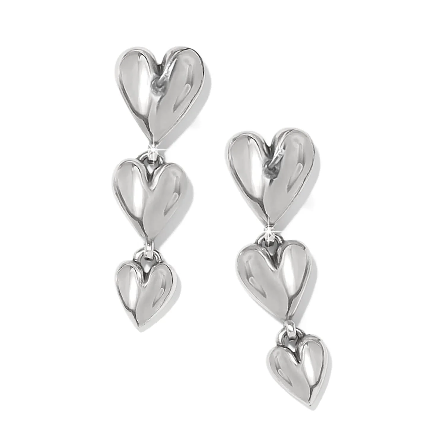 Cascade Heart Trio Post Drop Earrings - Image 2