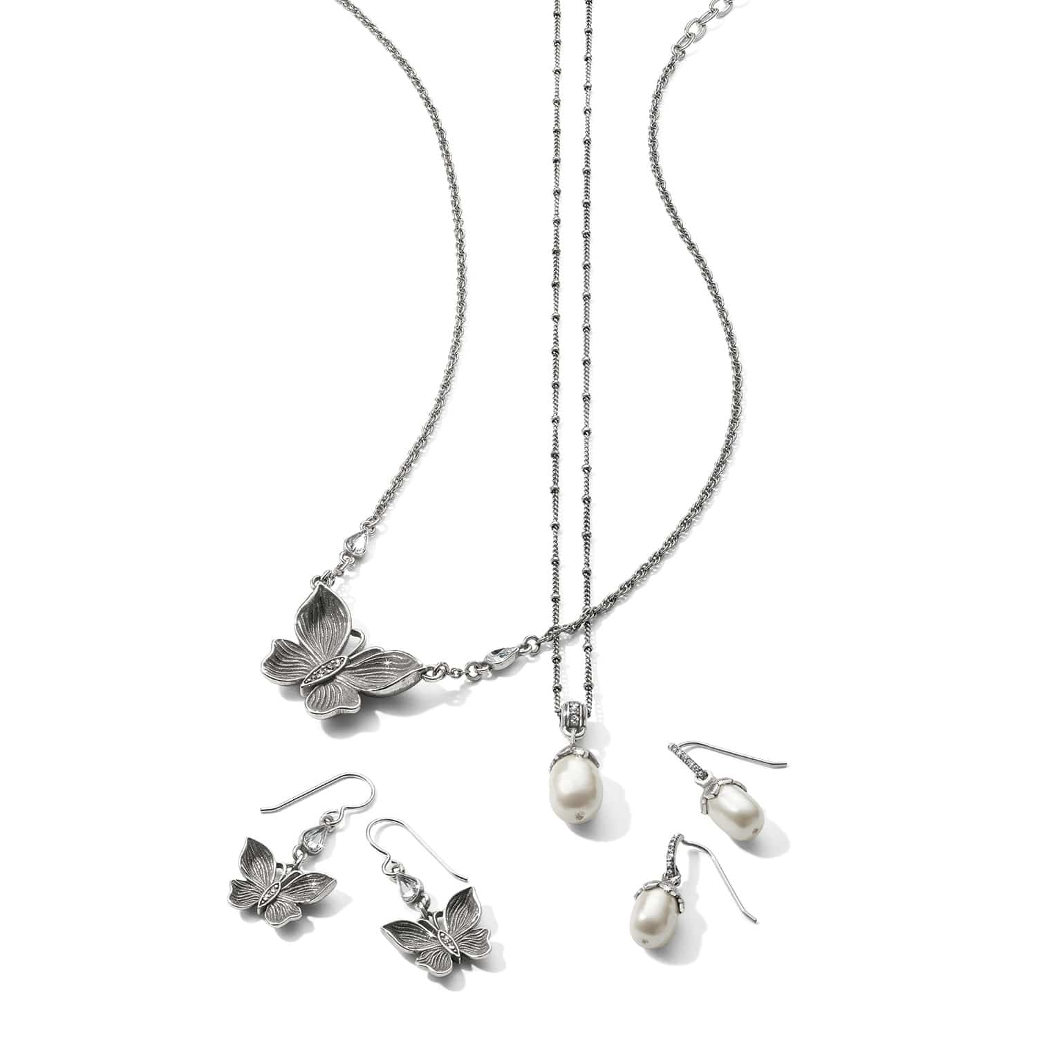 Everbloom Pearl Drop French Wire Earrings - Image 2