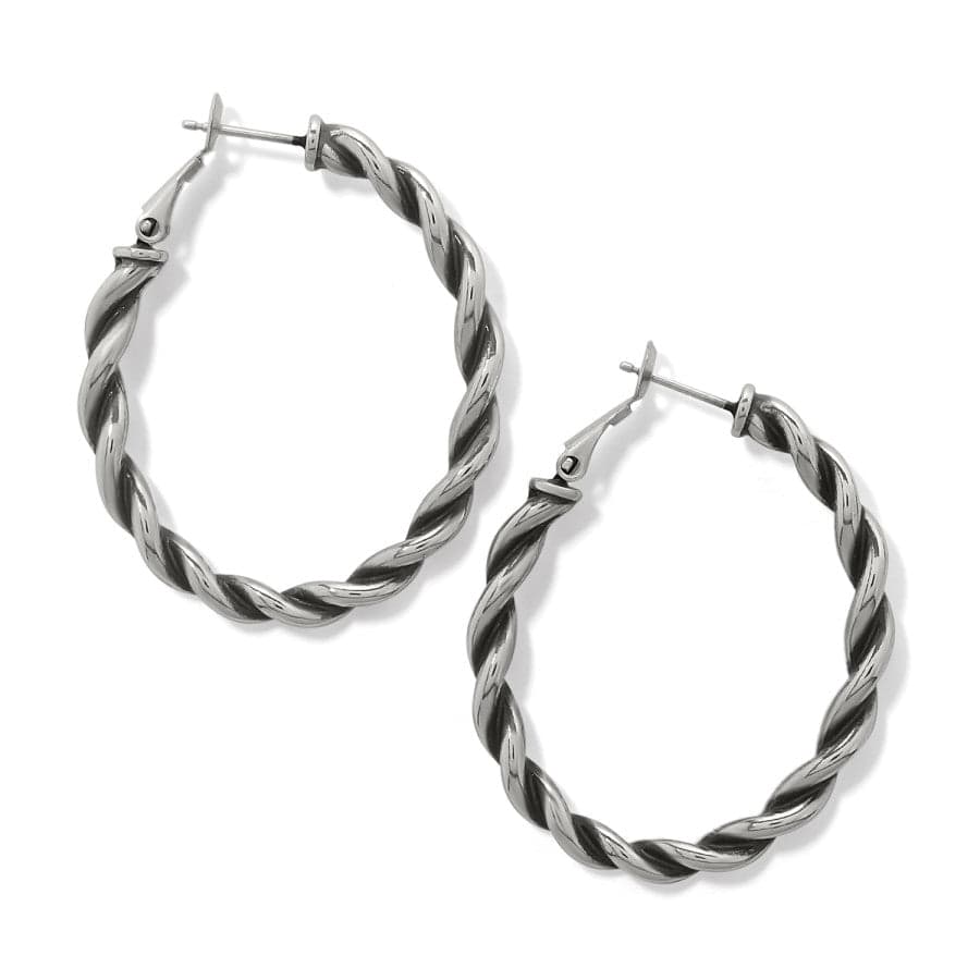 Interlok Twist Oval Leverback Hoop Earrings - Image 2