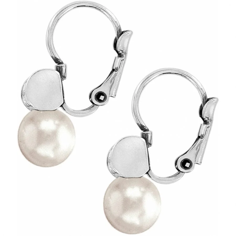 Meridian Petite Pearl Leverback Earrings - Image 2