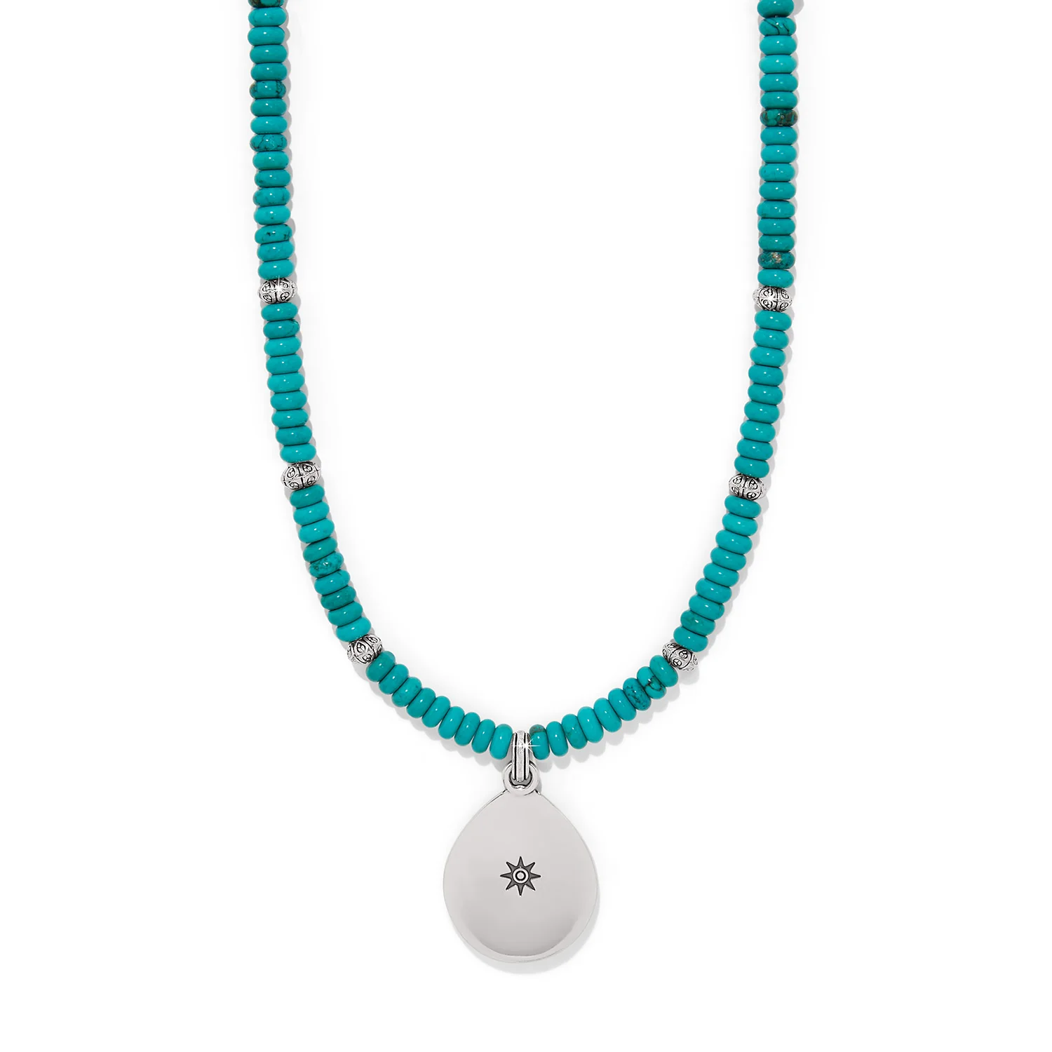 Mosaic Turquoise Teardrop Necklace - Image 2